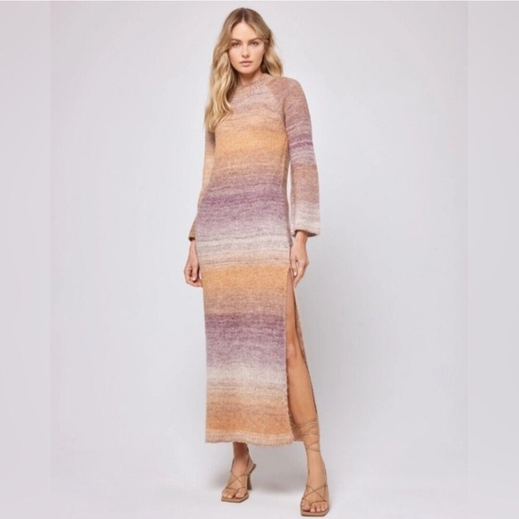 L*Space The Monroe Long Sleeve Sweater Dress Temescal Canyon Ombre Color Size S - Picture 1 of 14